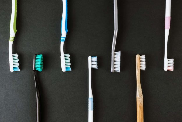 types-of-toothbrushes different types of toothbrushes on display